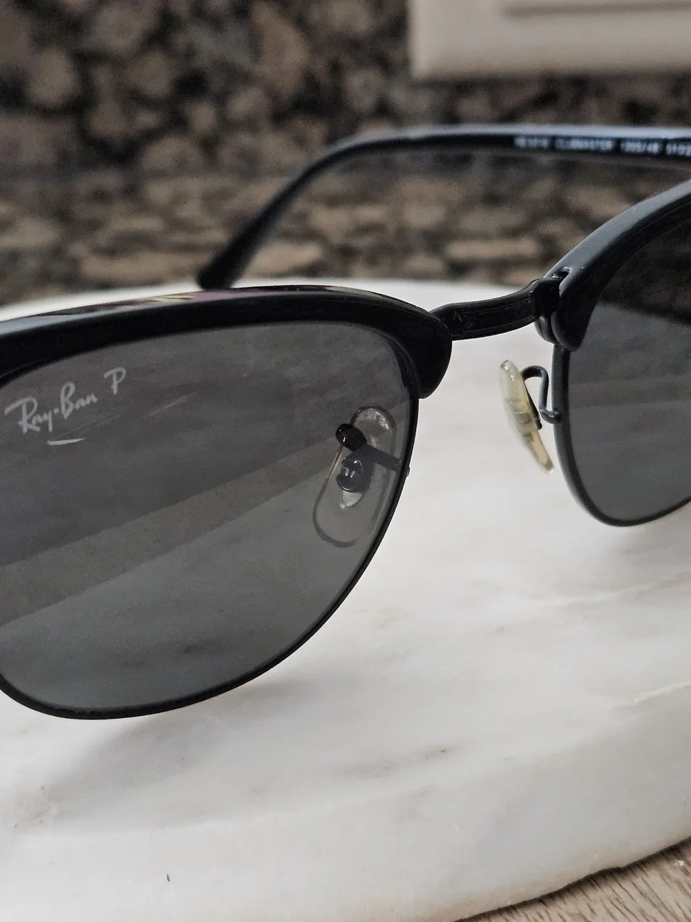 Ray-Ban Polarized Clubmaster Sunglasses in Black